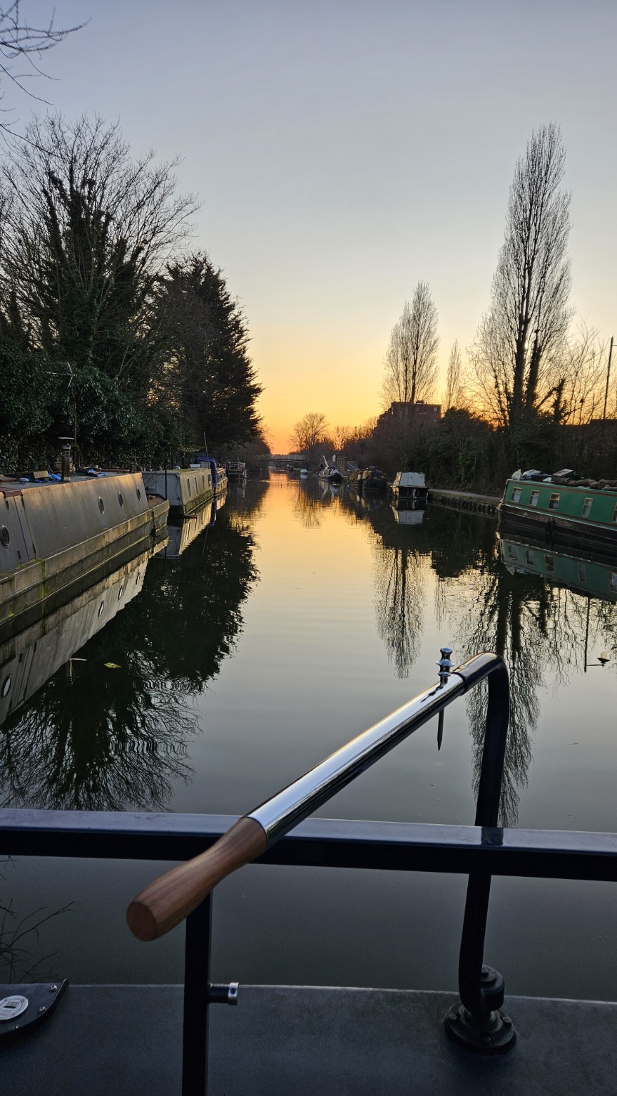 Canal at sunset from life on the waterways